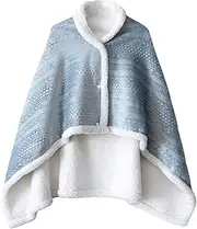 [Tewzafiya] Women's Poncho Portable Blanket | Lap Blanket | Soft Blanket | Couch Blanket Warm Throw Blanket | Comfortable Poncho Plush Blankets Throw Scarf Wrap Cover Cape with Buttons for Bed Sofa,