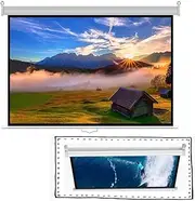 GPVPFLBLMH 60" 72" Home Retractable Projection Screen, Manual Pull Down Movie Screen Ceiling Wall Mount Projector Curtain, Auto Lock(60inch-16:9)