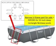 Bestway P05595 U-Shaped Side Support for 33 inch deep Power Steel Frame Pools