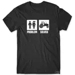 拖拉機 FARMING FARMER PROBLEM SOLVED FUNNY MEN'S UNISEX T 恤潮T男女