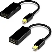 Mini DisplayPort to HDMI Adaptor 2 Pack Mini DP(Thunderbolt Compatible) to HDMI 4Kx2K Converter Gold-Plated Cord for MacBook Pro, MacBook Air, Mac Mini, Microsoft Surface Pro 3/4 (2 Pack, 1080P@60Hz)