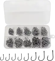 500Pcs Fishing Hooks, Carbon Steel Hooks,Worm Hooks for Fishing Lovers