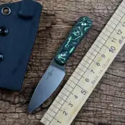 Drop Point Fixed Blade Hunting Survival Camping Outdoor M390 Steel Carbon Fiber