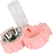 Toddmomy Pet Automatic Double Bowl Feeder for Cats and Dogs Water and Food Dish Design Safe Material for Pets