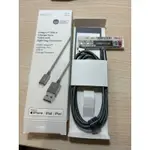 全新 MOSHI 黑銀色充電線 USB-A TO LIGHTNING連接器 1.2M 不議價