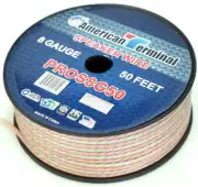 American Terminal PROS8G50 50' 8 Gauge PRO PA DJ Car Home Marine Audio Speaker W