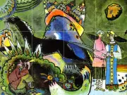 Russian Art Wassily Kandinsky Mural Horse Travertine Backsplash Tile #678