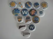 Golden state Warriors buttons flat back or pin badge embellishments magnet