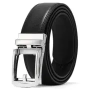 Ratchet Belt for Men， Mens Dress Belt 1 3/8" Leather Automatic Adjustable Cli...