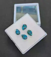 [WHOLESALE] BLUE COPPER TURQUOISE CABOCHON PEAR SHAPE LOOSE GEMSTONE
