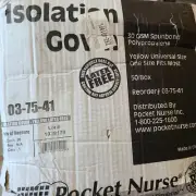 PPE Disposable Polypropylene Protective Isolation Gowns 30 GSM 50 Ct Yellow OSFM