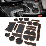 Center Console Liner for Subaru Crosstrek Accessories 2024 2025, for Impreza Cup Holder Mat, Car Cup Coaster Trim, Non-Slip Anti-Dust Interior, Custom Door Slot Pad (20 Pcs, Orange Trim)