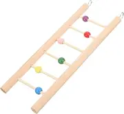VILLFUL Bird Ladder Toy Wooden Parrot Perch Climbing Ladder for Parakeets Bird Training Toy