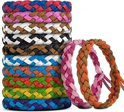 12 Pack Mosquito Repellent Bracelets, DEET-Free, Individually Wrapped PU Leather Insect & Bug Repellent Wrist Bands for Kids & Adults