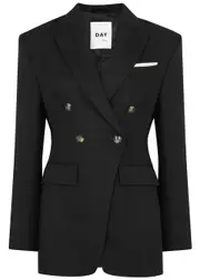 Day Birger ET Mikkelsen Elenora Wool-blend Blazer - Black - 42 (UK16 / XL) 42 (UK16 / XL)