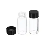 30Pcs 10mL Reagent Glass Storage Bottle Round Plastic Cap Clear