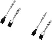 BESPORTBLE 2sets 2pcs Stainless Steel Handle Barbecue Oil Brush High Temperature Resistant Baking Brush Practical Kitchen Tool for BBQ Baking and Picnic Use 2pcs*2