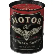 Nostalgic Art 11.5cm Round Money Coin Box Oil Barrel 600ml Storage Motor Oil
