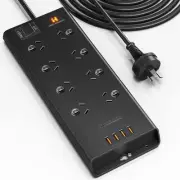Powerboard USB 8-Outlet Power Strip Surge Protector Mountable 4 USB Charge Ports