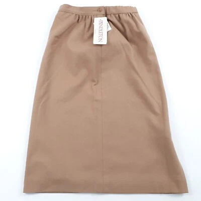 Vintage Pendleton Womens 6 Petite Skirt A-Line Virgin Wool Camel Tan