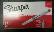 Sharpie Permanent Markers Ultra Fine Point Red One Dozen