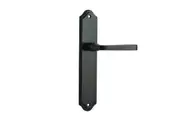Iver Annecy Door Lever Handle on Shouldered Backplate Signature Brass