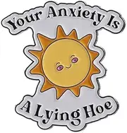 [lutuzaai] pirational Phrases Series Enamel P Little Sun Shape Broochs Cartoon Lapel P P Badge on Backpack Clothing Accessories