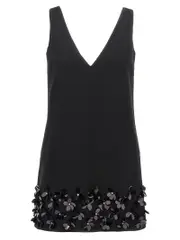 [Self Portrait] Self Portrait-Black Crepe 3d Sequin Mini Abiti Nero-Donna 6UK Black