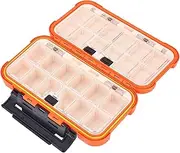 Fishing Tackle Box, Alvinlite Fishing Storage Lure Box Fishing Tackle Accessories Gear Equipment Storage Watertight Box for Freshwater Saltwater (Orange)