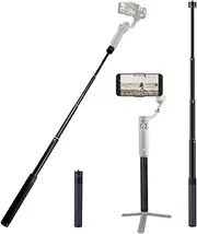 Extendable Selfie Stick and Tripod Set for DJI Pocket 3/ Mobile 7P, Insta360 X5 X4 X3 X3 One GO 3 3S, Go Pro 11 10 9 8 7, Extension Rod for Gimbal Stabilizer Smartphone Action Camera