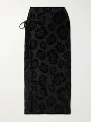 [SIR.] SIR. - Vittoria Stretch Devoré-velvet Midi Wrap Skirt - Black - 1 1 Black