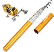 Fishing Rod Reel Combo Kit Set Mini Telescopic Portable Pocket Pen Fishing Rod Pole + Reel Aluminum Alloy Fishing Accessories