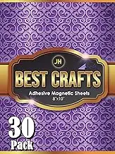Adhesive Magnetic Sheets | Flexible Magnet with Adhesive Backing | 8 x 10 Inch Magnets for Crafts and Pictures | Cut to Any Size | Pack of 30