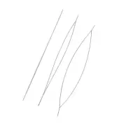 5Pcs Alloy Big Eye Beading Needle Platinum ToneThreading Beading Tools 38~150mm