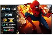 150 Inch Fixed Frame Projector Screen, 80% Picture Quality Improved, 4K / 8K Ultra HD，Active 3D Wall Mount Projector Screen for Indoor Movie Video Home Theater Cinema (MW-150 Inch)