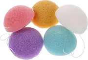 WEKADRIN 5pcs Face Cleaning Sponges Gentle Exfoliating Face Wash Sponge for Daily Use Lightweight Portable Facial Scrubbers and Bright