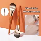 Wooden Handle BB Cream Makeup Brush Tongue Shape Liquid Foundation Brush Women