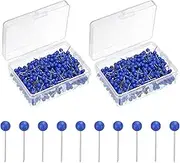 uxcell 800 Pcs Push Pins, Map Thumb Tacks 4mm Round Head Decorative Push Pins for Bulletin Board Home Office Travel Wall DIY Crafts Map Photo, Blue