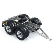 2 Axles Metal Trailer with Fifth-wheel Traction for 1/14 LESU RC Car Truck Lorry
