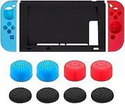 for Nintendo Switch Cover & Case Protector - Silicone Skin Set with 8 Thumb Grips (2 Thick/2 Thin) | Anti-Slip, Dustproof, Scratch-Resistant Protector for Switch Console & Joy-Con Controllers