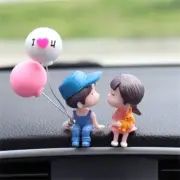 Cute Couple Mini Figure Statue Car Dashboard Decor Cartoon Interior Ornaments