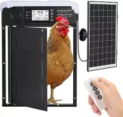 Solar-Powered Chicken Coop Door with Light Sensor & Timer, Large Aluminum 14.9"H