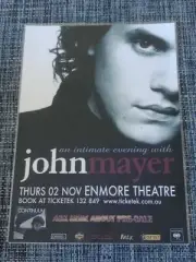 JOHN MAYER - 2006 Australia Tour - Laminated Promo Tour Poster - SYDNEY