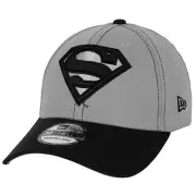 Superman Logo Grey Contrast Stitching New Era 39Thirty Fitted Hat Multi-Color