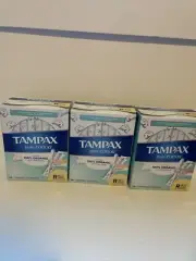 3 Boxes Tampax Pure Cotton 100% Organic 24 Regular Tampons - Leakguard Regular