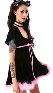 Stretch Velvet Empire Dress