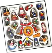 Mini Christmas Ornaments Set of 24,Christmas Wooden Ornaments, Wooden Christmas Decoration,A Variety of Wood Pendants with String,Tiny Christmas Tree Decoration with Gift Box!