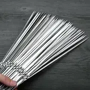 20x Stainless Steel Barbecue Metal Skewers Flat Needle BBQ Tools Kebab Stick ...