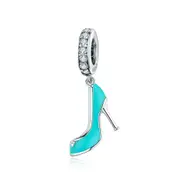 Silver plating Blue Heels Pendant Charm Fit Bracelet or Necklace Jewelry