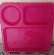 new Divided kid Tray Plate Dishwasher Microwave Safe crocodile Print color pink